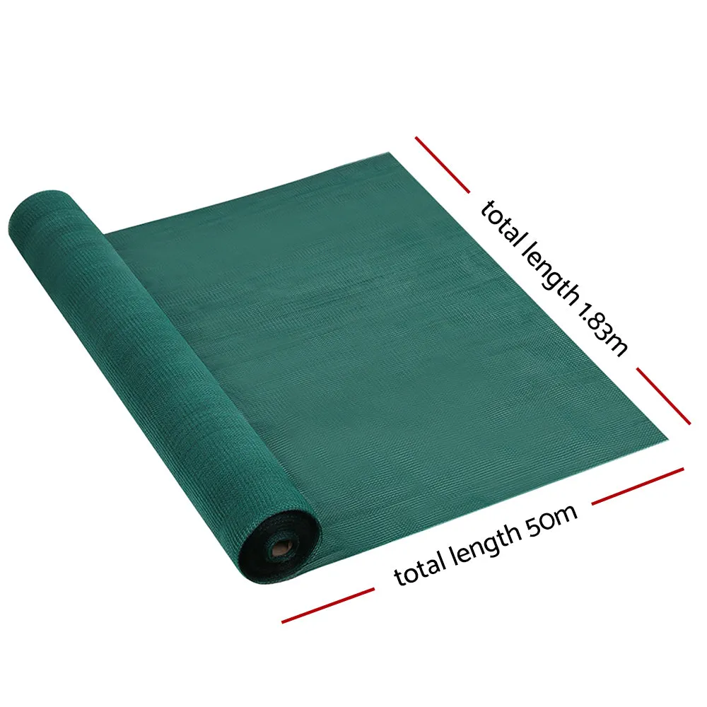 1.83x50m 30% UV Shade Cloth Shadecloth Sail Garden Mesh Roll Outdoor Green