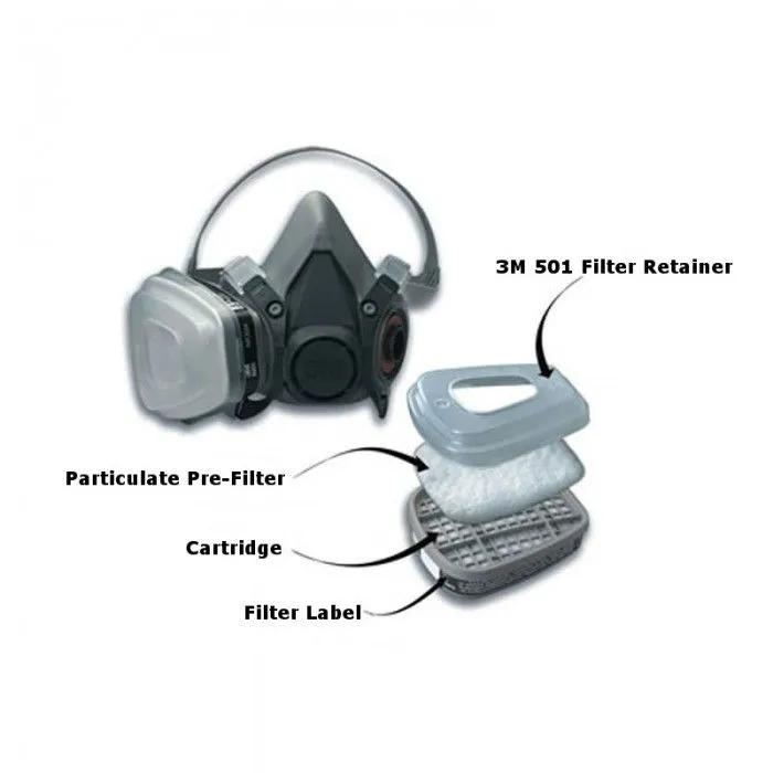 3M Filter Retainer 501, System Component, 1 Pair