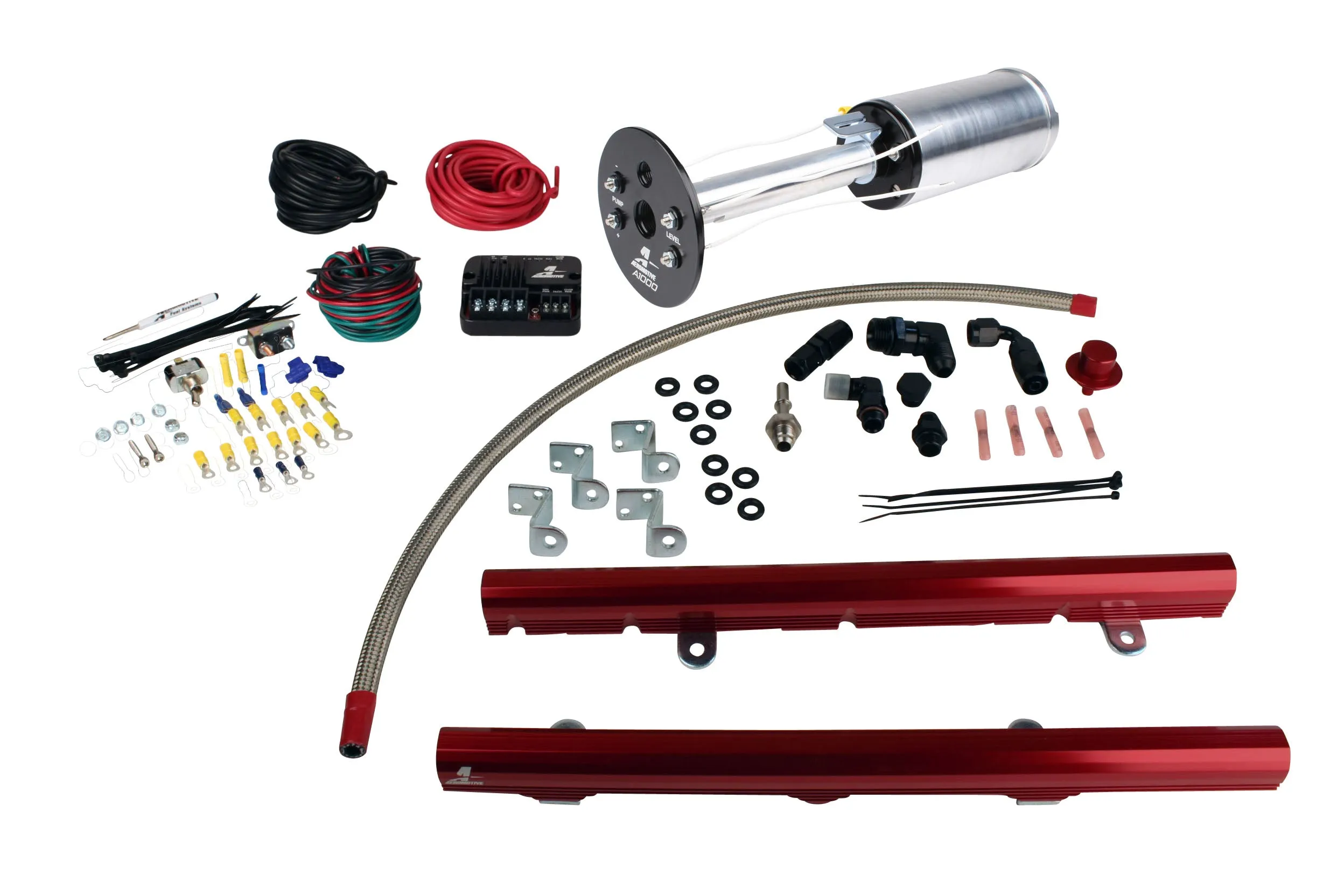 Aeromotive Fuel System 17177 System, C6 Corvette, 18670 A1000, 14115 LS-3 Rails, 16306 PSC & Misc. Fittings.