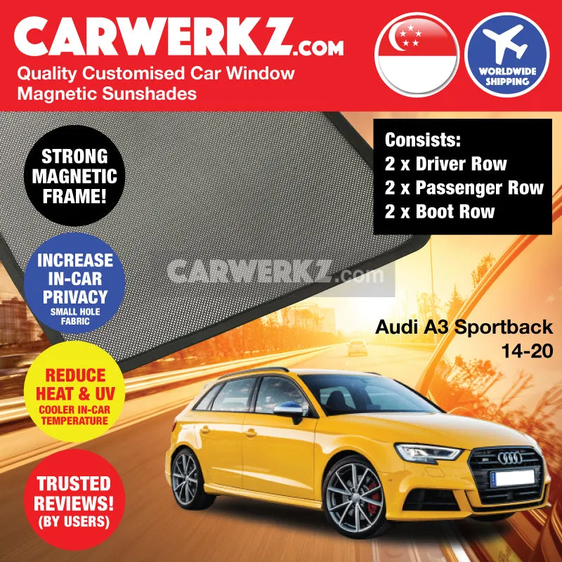 Audi A3 S3 Sportback 2013-2020 3rd Generation (8V) Germany Hatchback Car Customised Magnetic Sunshades