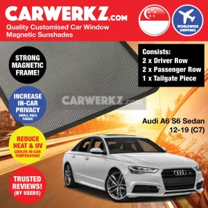 Audi A6 S6 2011-2019 4th Generation (C7) Germany Luxury Sedan Customised Car Window Magnetic Sunshades