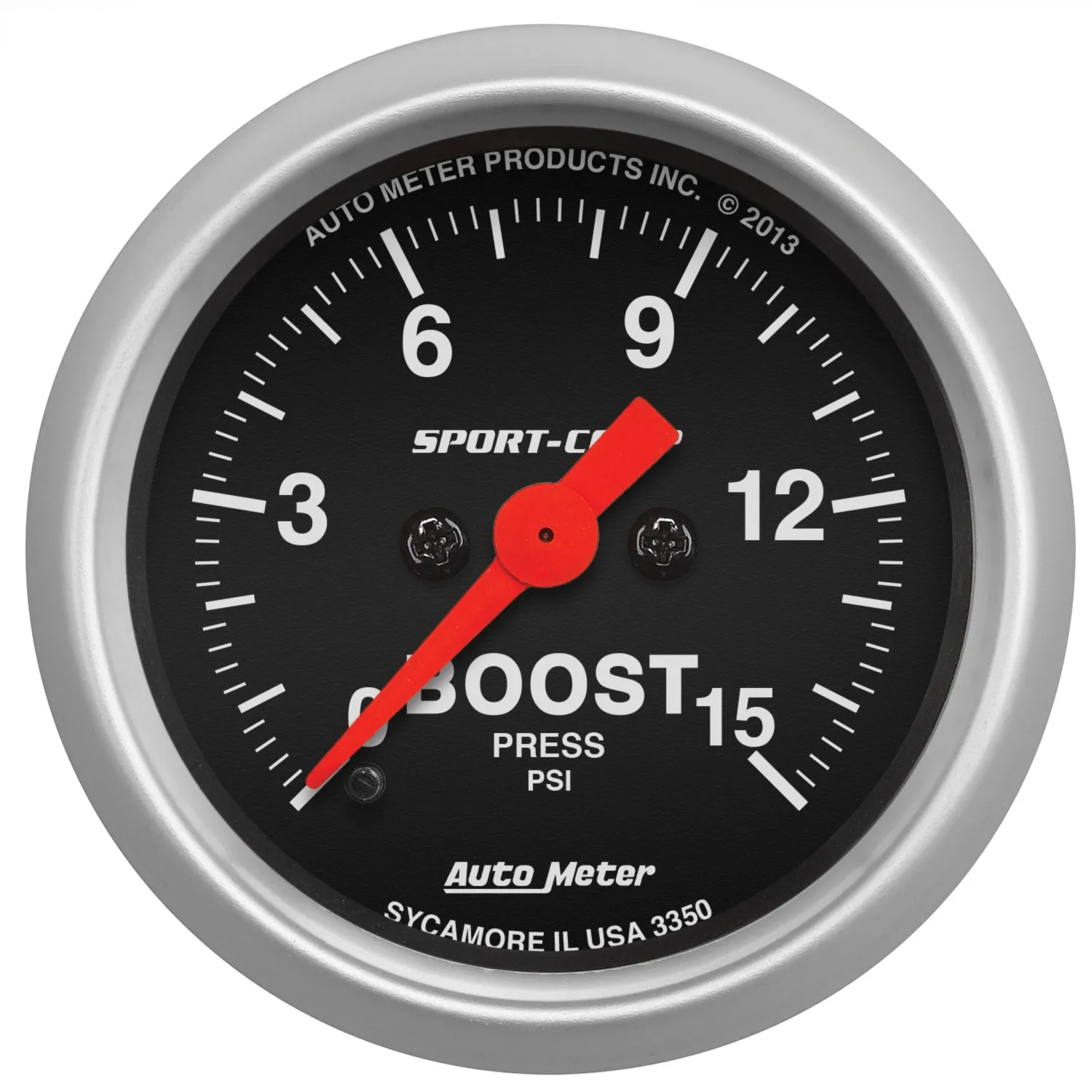 AutoMeter 3350 GAUGE; BOOST; 2 1/16in.; 15PSI; DIGITAL STEPPER MOTOR; SPORT-COMP