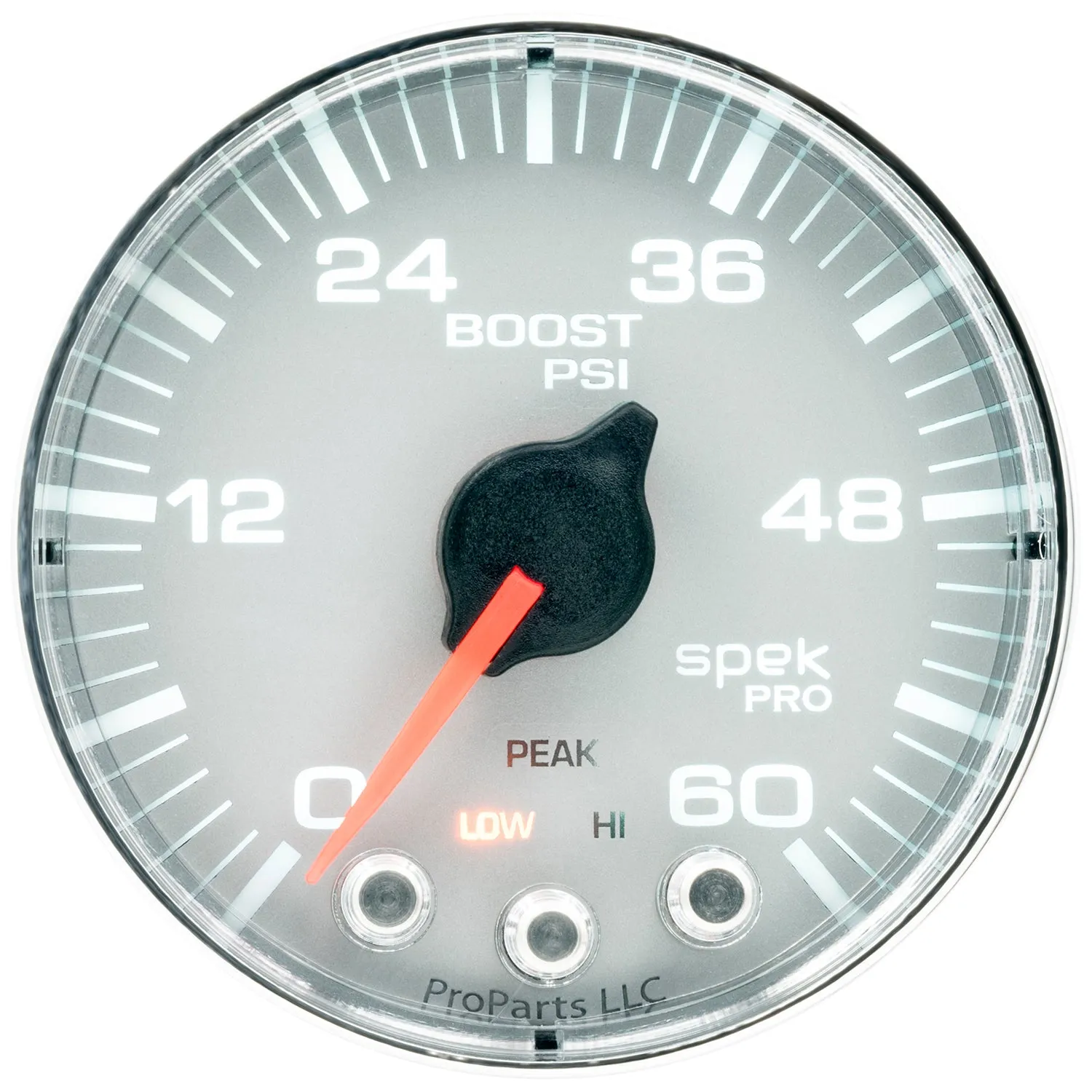 AutoMeter P304218 GAUGE; BOOST; 2 1/16in.; 60PSI; STEPPER MOTOR W/PEAK/WARN; SLVR/CHRM; SPEK-PRO