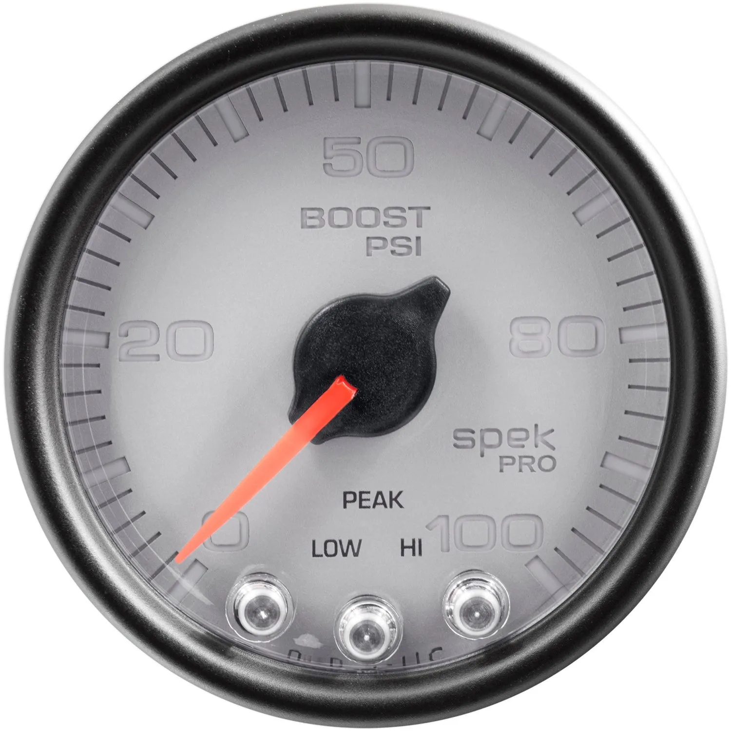 AutoMeter P30522 GAUGE; BOOST; 2 1/16in.; 100PSI; STEPPER MOTOR W/PEAK/WARN; SLVR/BLK; SPEK-PRO