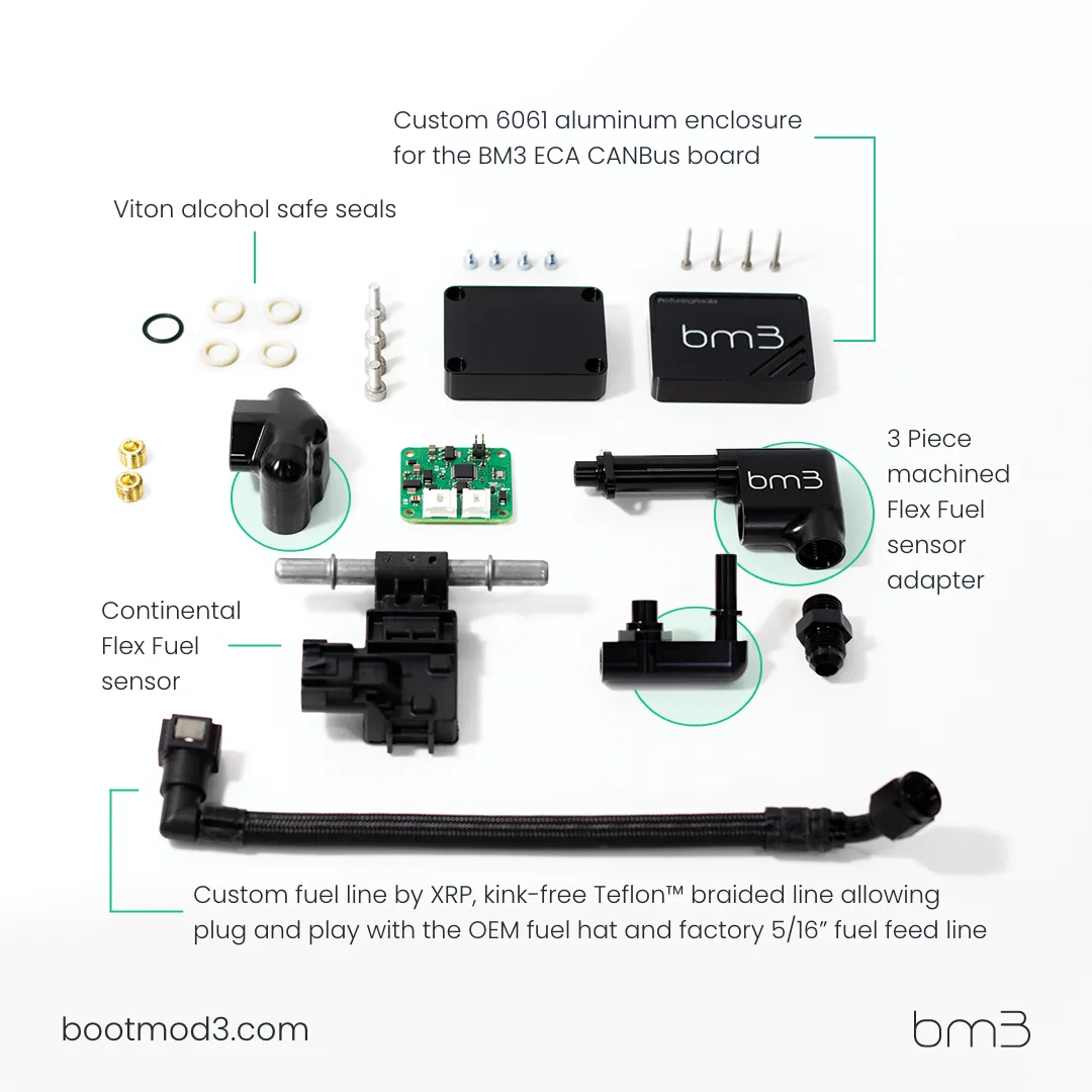 bootmod3 bm3 Flex Fuel Kit for S55 BMW M3 F80 M4 F82 M2 Competition F87 - CANBUS Enabled Ethanol Content Analyzer (ECA)