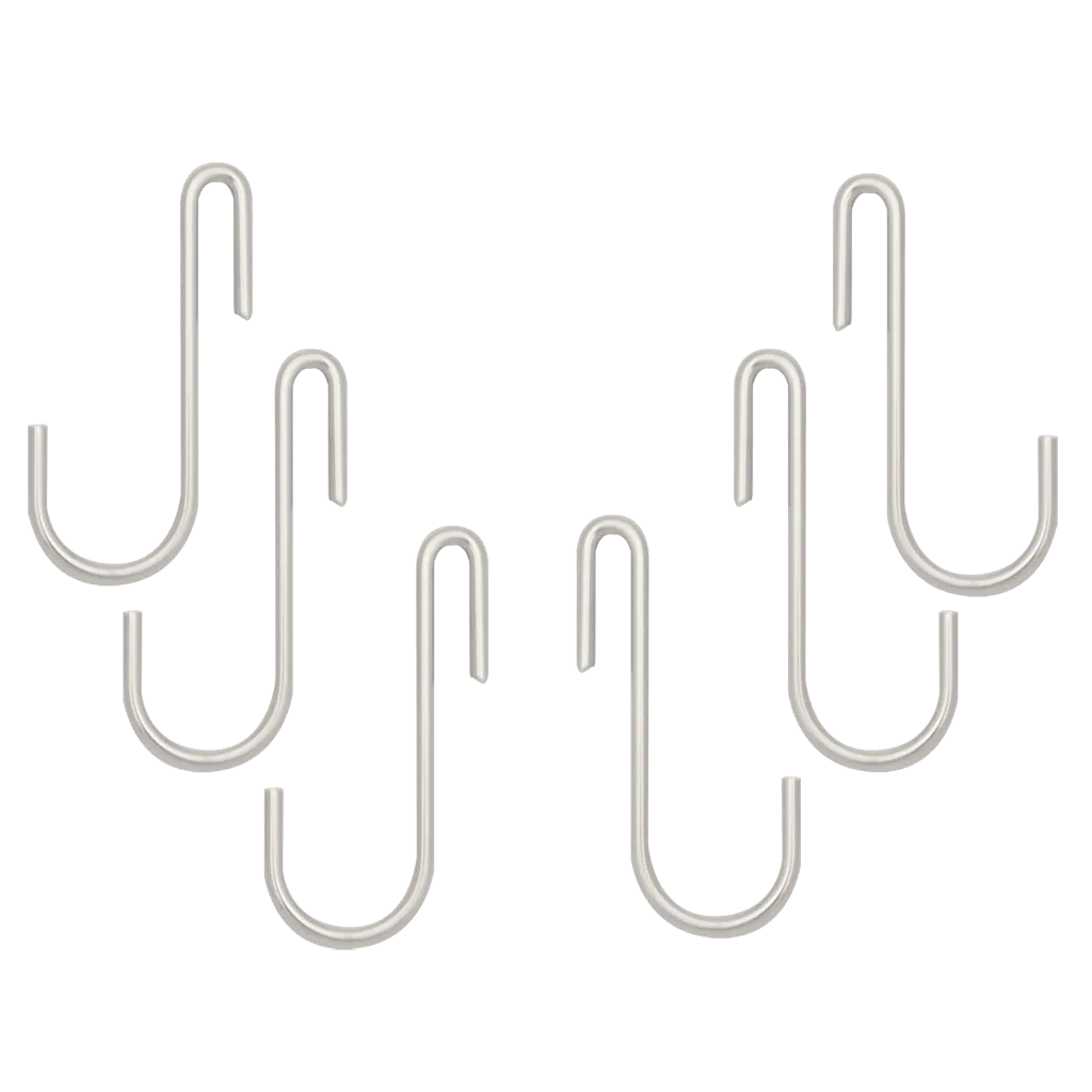 C48 6 Piece Chrome Pot Rack Hooks Range Kleen
