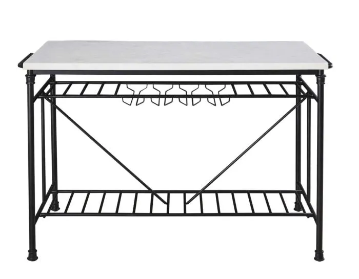 Claire White Marble Top Counter Kitchen Island