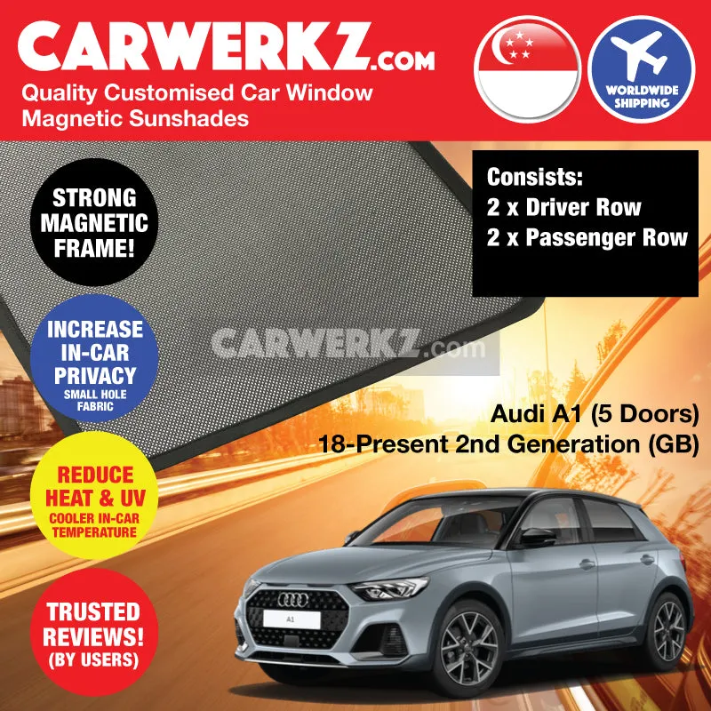 Customised Window Magnetic Sunshades for Audi A1 2018-Current 2nd Generation (GB) Germany 5 Door Hatchback