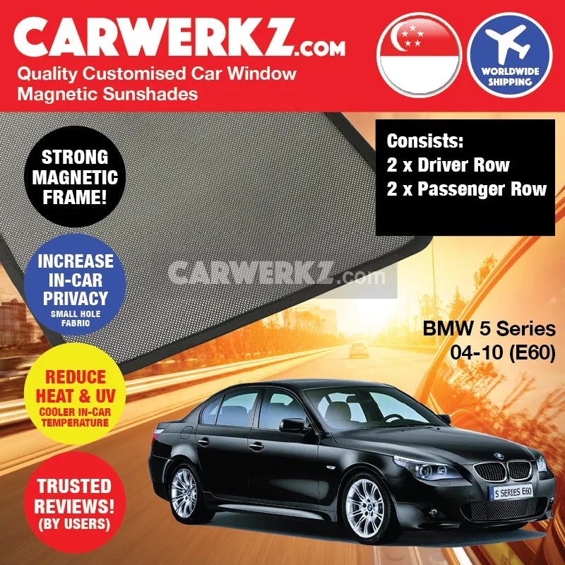 Customised Window Magnetic Sunshades for BMW 5 Series 2003-2010 5th Generation (E60) Germany Sedan