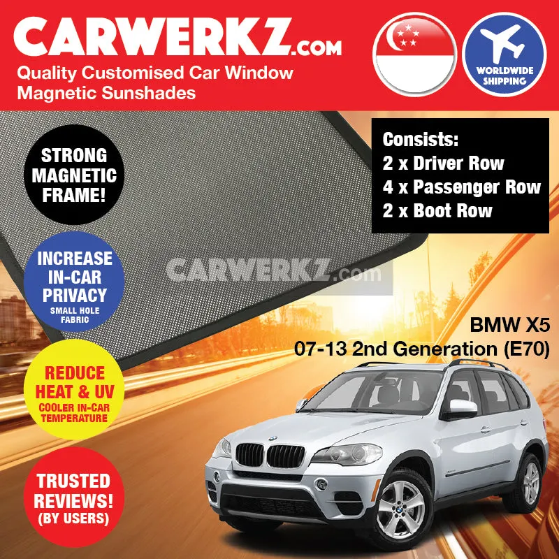 Customised Window Magnetic Sunshades for BMW X5 2006-2013 2nd Generation (E70) Germany SUV