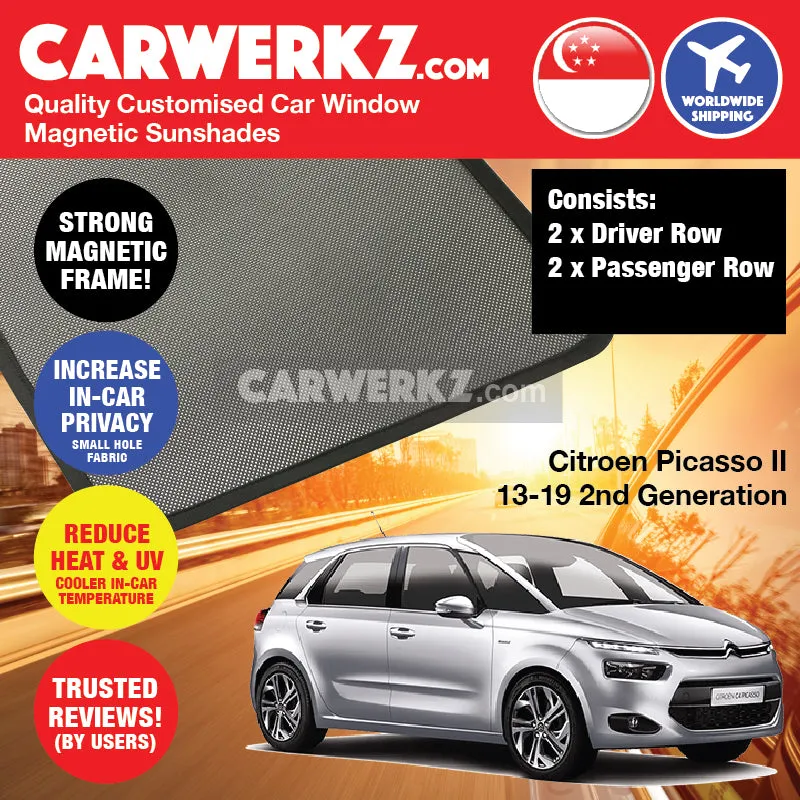 Customised Window Magnetic Sunshades for Citroen C4 Picasso II 5 Seaters 2013-2020 2nd Generation France Hatchback