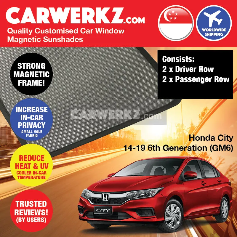 Customised Window Magnetic Sunshades for Honda City Grace 2014-2020 6th Generation (GM6) Japan Sedan