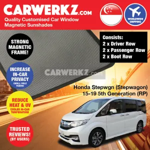 Customised Window Magnetic Sunshades for Honda Stepwgn Stepwagon Spada 2015-2022 5th Generation (RP) Japan MPV