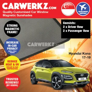 Customised Window Magnetic Sunshades for Hyundai Kona 2017-2020 1st Generation (OS) Korea SUV