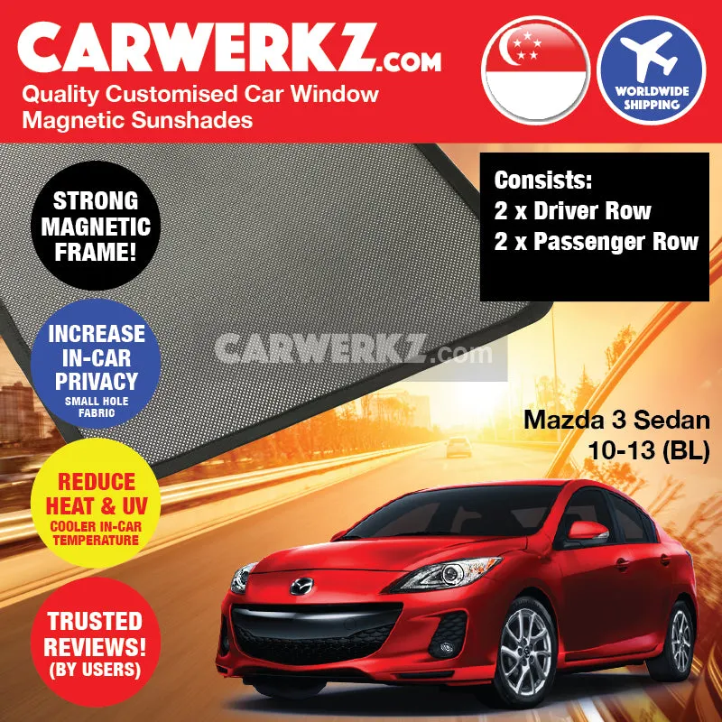 Customised Window Magnetic Sunshades for Mazda 3 Axela 2009-2013 2nd Generation (BL) Japan Sedan