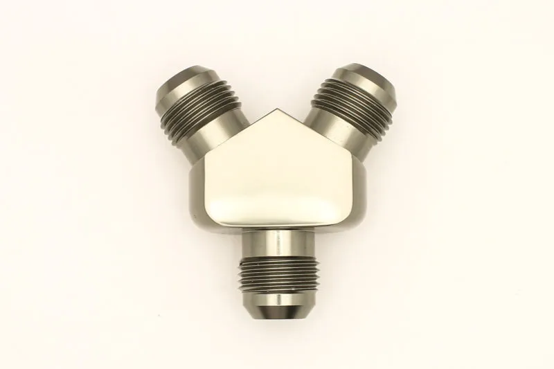 DeatschWerks 10AN Male Flare   10AN Male Flare To 10AN Male Flare Y-Block Fitting