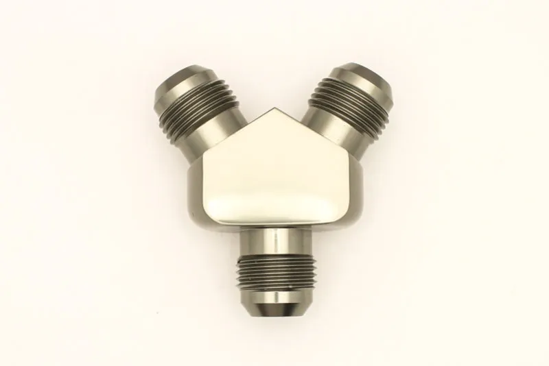 DeatschWerks 10AN Male Flare   10AN Male Flare To 10AN Male Flare Y-Block Fitting
