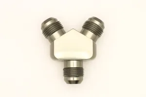 DeatschWerks 10AN Male Flare   10AN Male Flare To 10AN Male Flare Y-Block Fitting