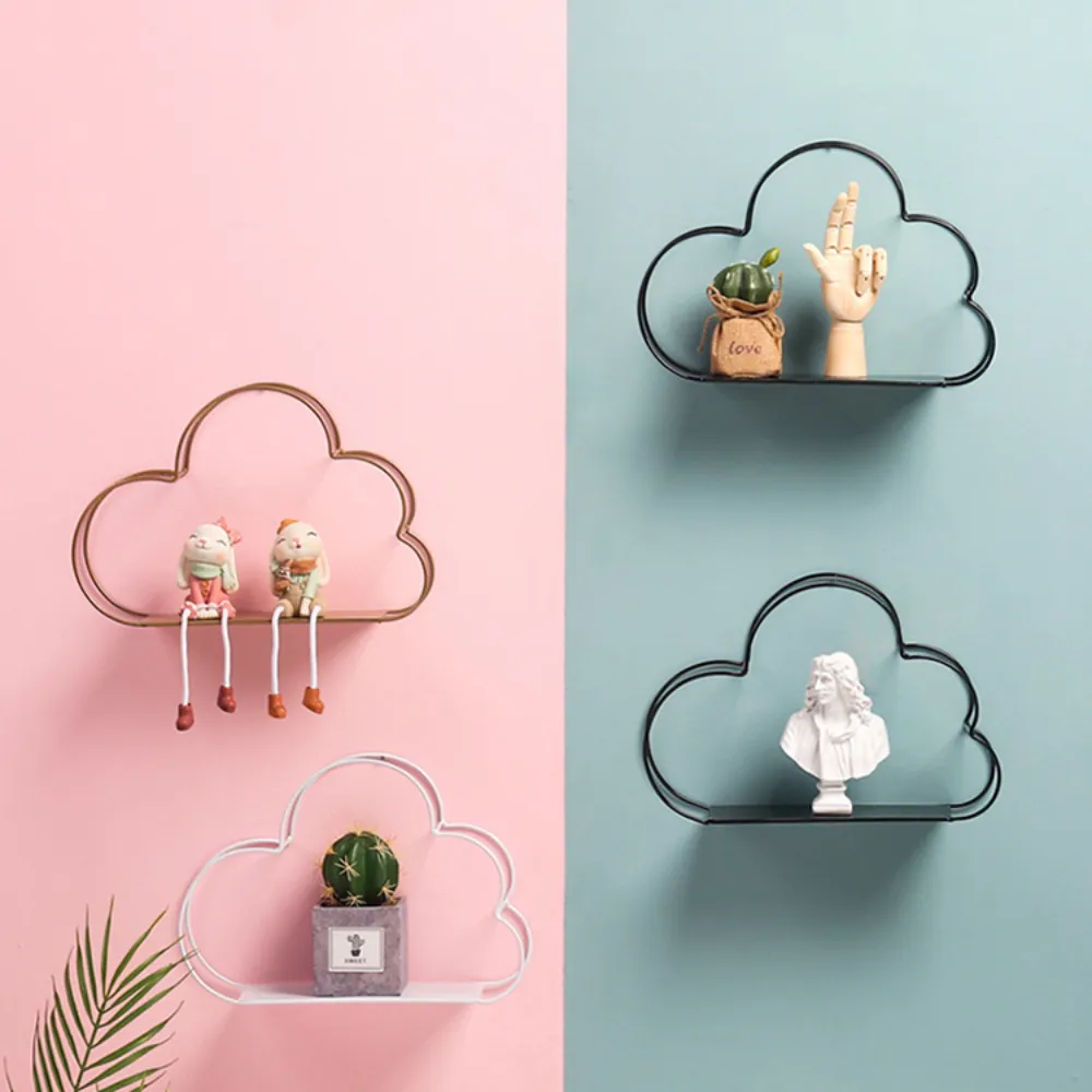 Decorative Iron Cloud Wall Shelf Organizer