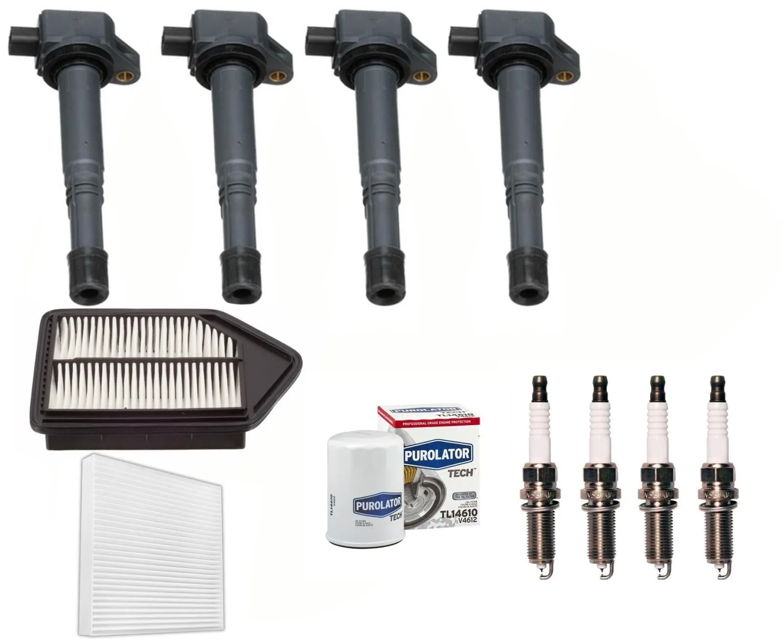 Direct Ignition Coil, Spark Plugs & Filters Fits 2010-2011 Honda CRV CR-V 2.4L