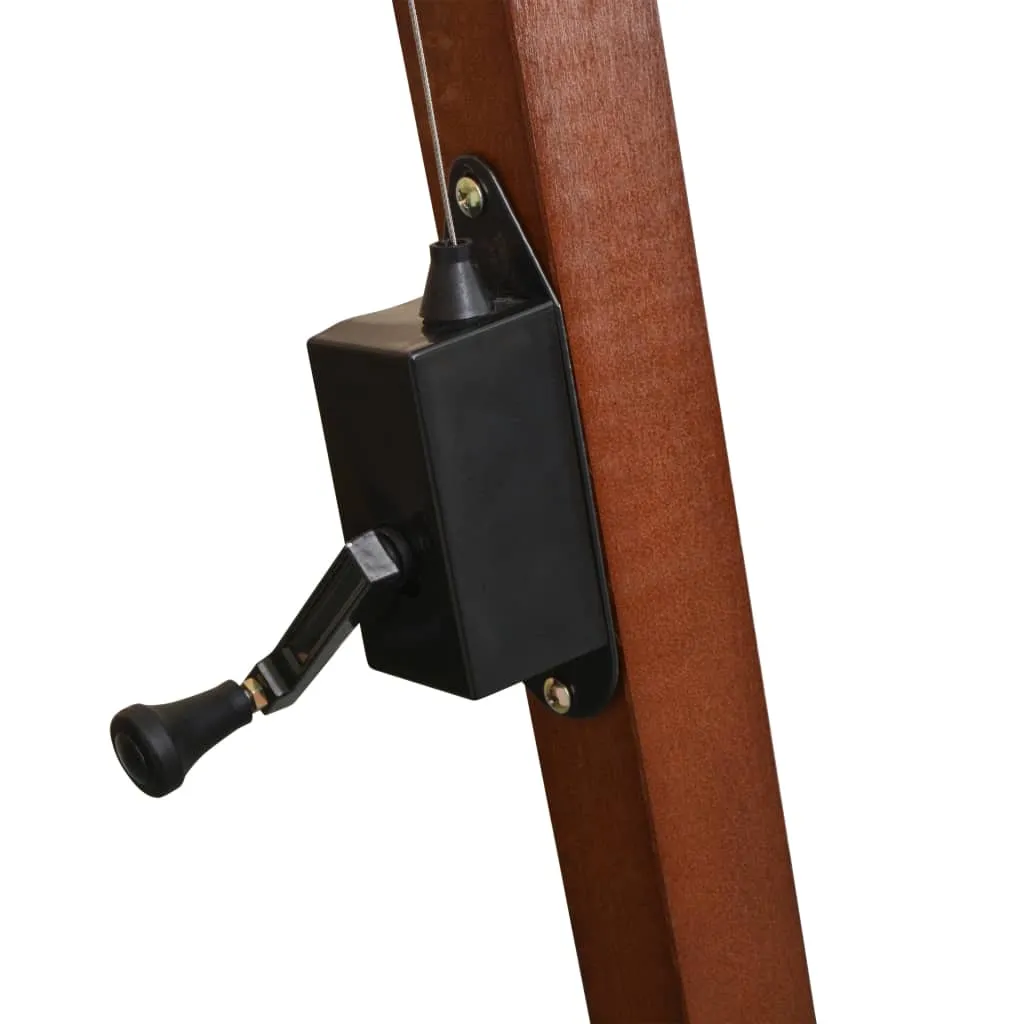 Hanging Parasol with Pole Black 3.5x2.9 m Solid Fir Wood