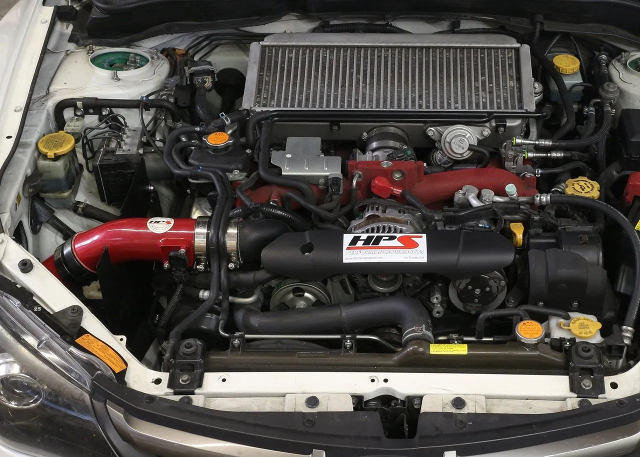 HPS Cold Air Intake 837-566R Subaru WRX STI 2008-14 Red