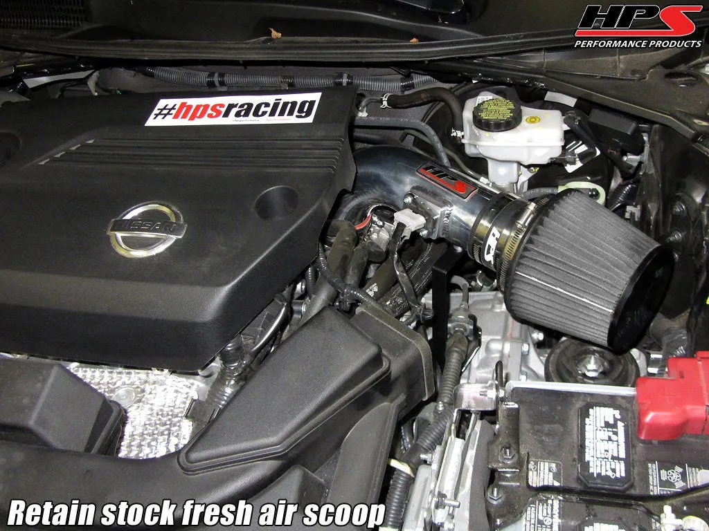 HPS Short Ram Air Intake 827-529P Nissan Altima 2013-17 Polish