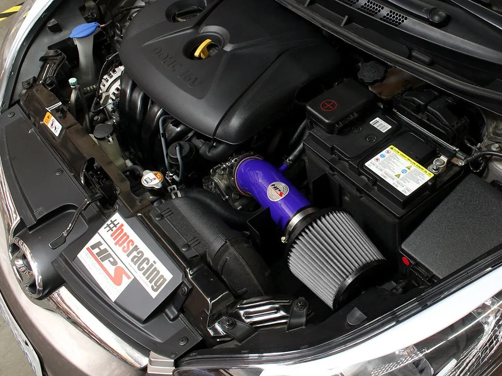 HPS Short Ram Air Intake 827-538BL Hyundai Elantra 2011-16 Blue