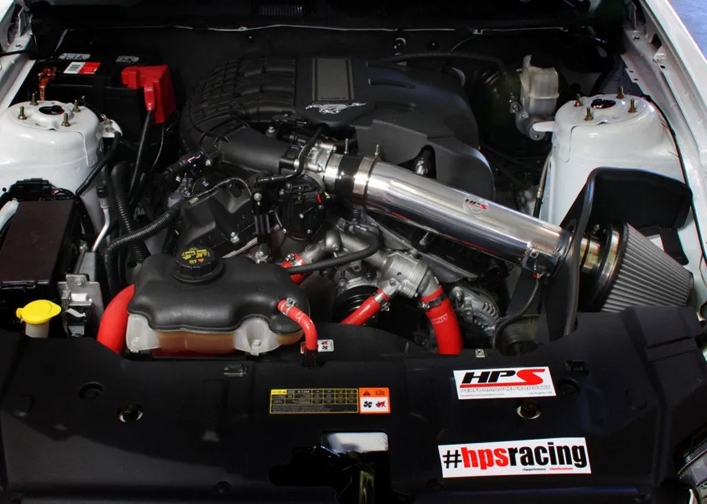 HPS Short Ram Air Intake 827-561P Ford Mustang 2011-14 Polish