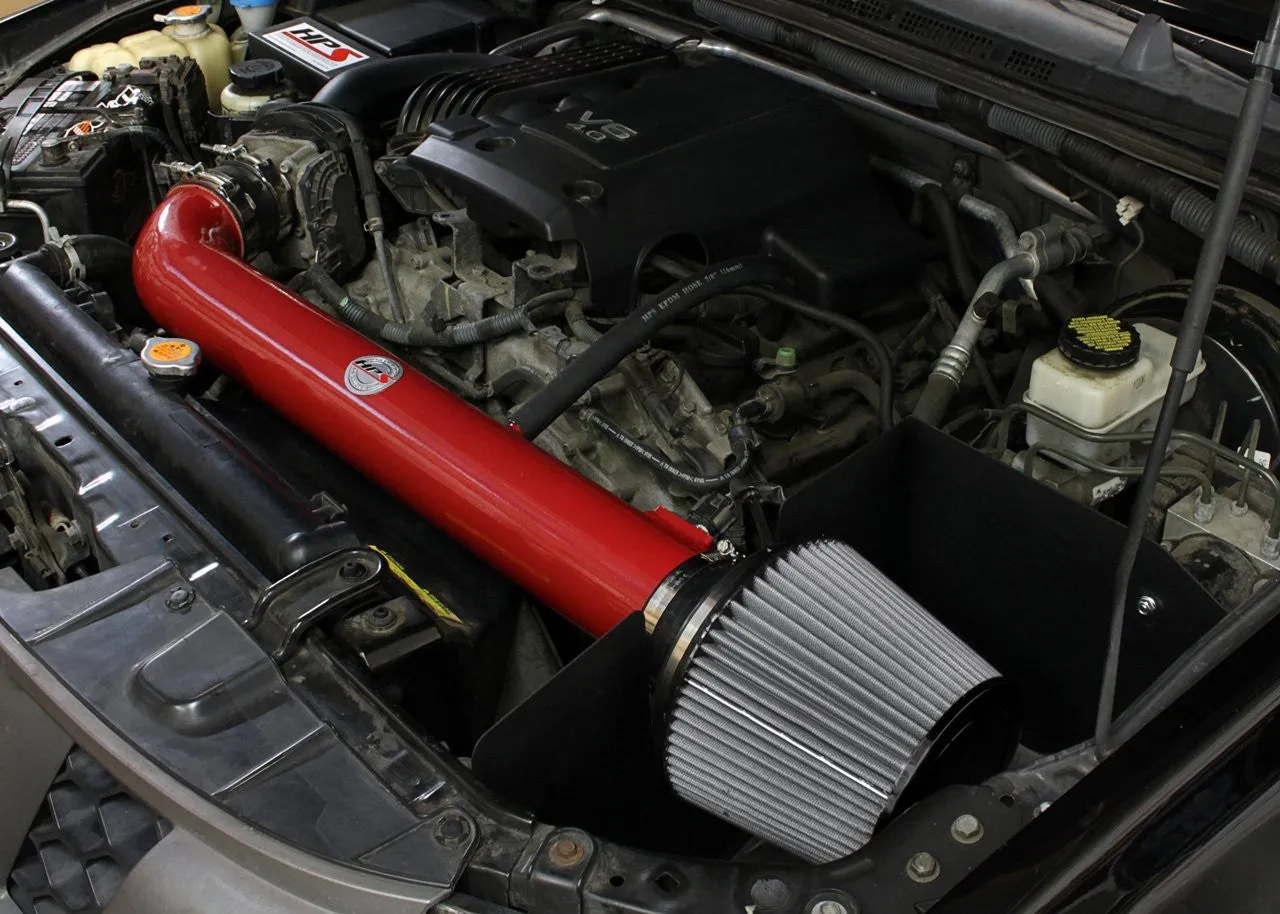 HPS Short Ram Air Intake 827-567R Nissan Frontier 2005-15 Red