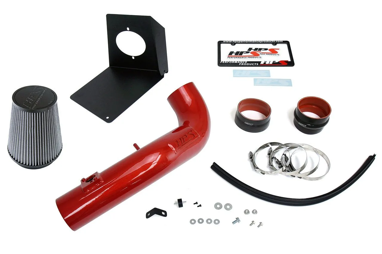 HPS Short Ram Air Intake 827-667R GMC Sierra 1500 2009-14 Red