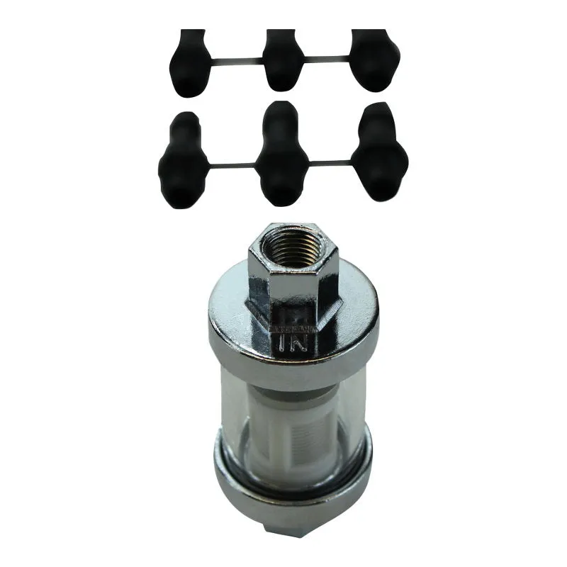 In-Line Glass Fuel Filter For 1/4",5/16"OR 3/8"ID Hose