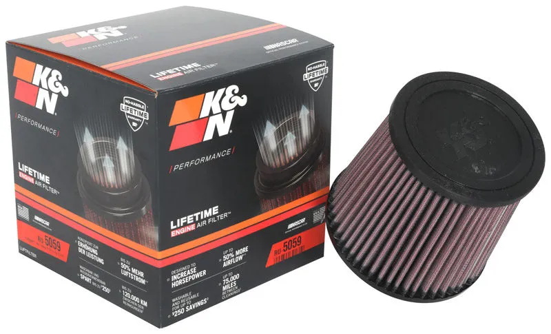 K&N Universal Clamp-On High Flow Air Filter - RU-3600