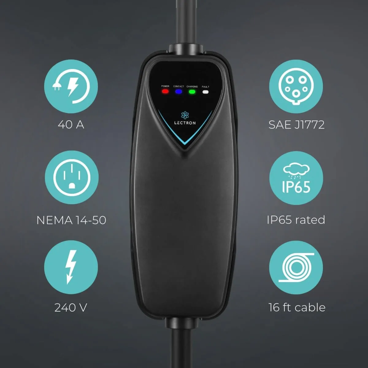 Lectron Portable Level 2 J1772 EV Charger   Tesla Supercharger (NACS) to CCS Adapter Bundle (Charger: 40A / 240V / NEMA 14-50 | Adapter: 500A / 1000V)