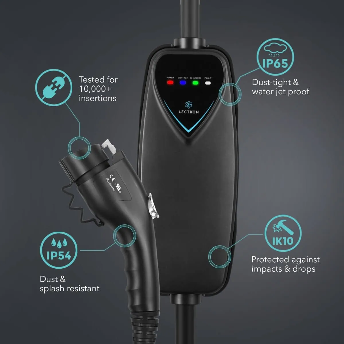 Lectron Portable Level 2 J1772 EV Charger   Tesla Supercharger (NACS) to CCS Adapter Bundle (Charger: 40A / 240V / NEMA 14-50 | Adapter: 500A / 1000V)