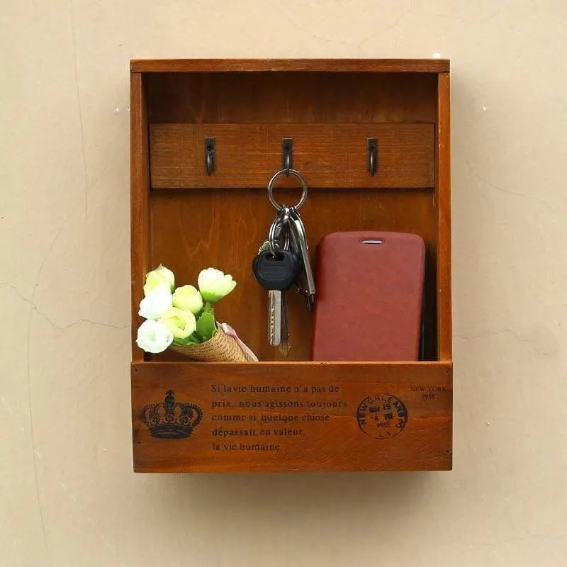 Mail Organizer Box with Key Hanging
