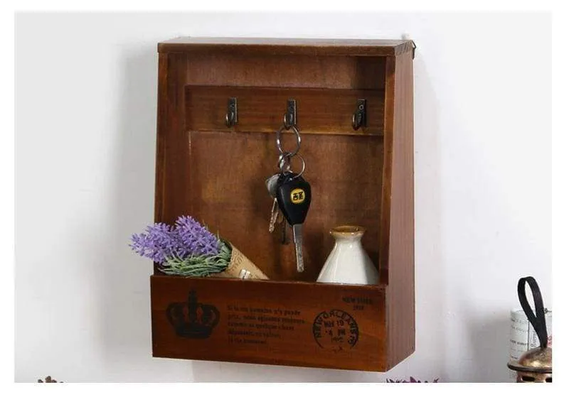 Mail Organizer Box with Key Hanging