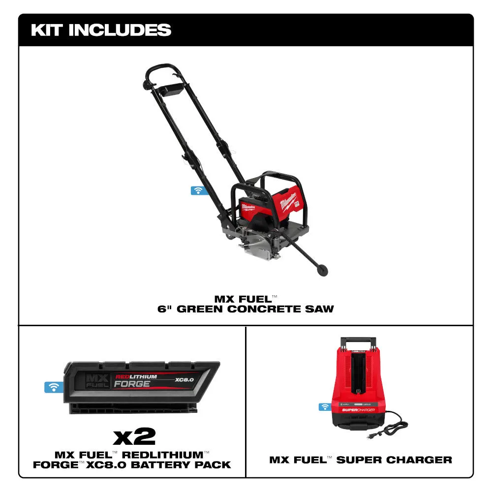 Milwaukee MXF316-2XC MX FUEL 6" Green Concrete Saw Kit