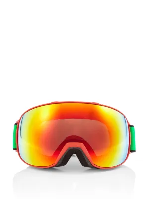 Mirrored ski goggles