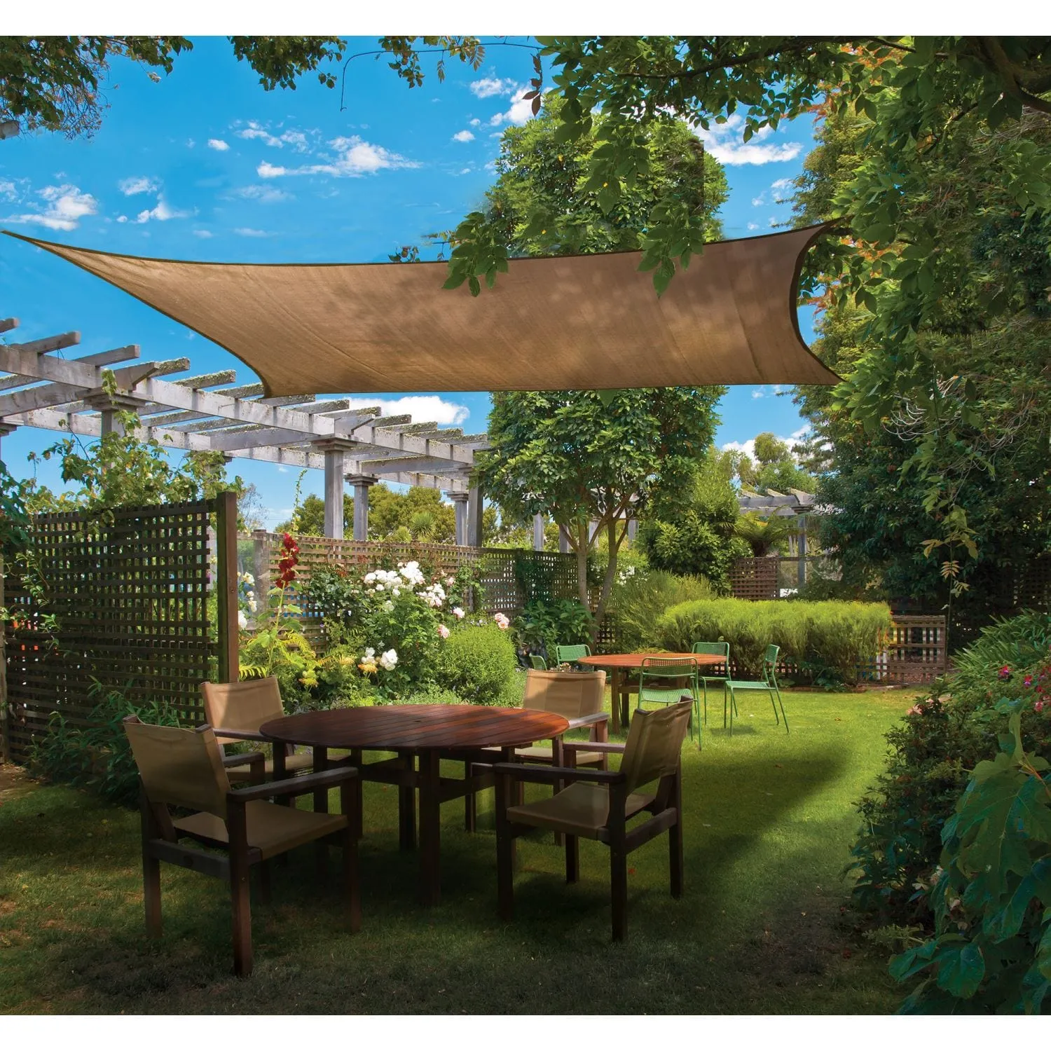 ShelterLogic | Shade Sail Square 12 x 12 ft. Sand (Attachment point/pole not included)
