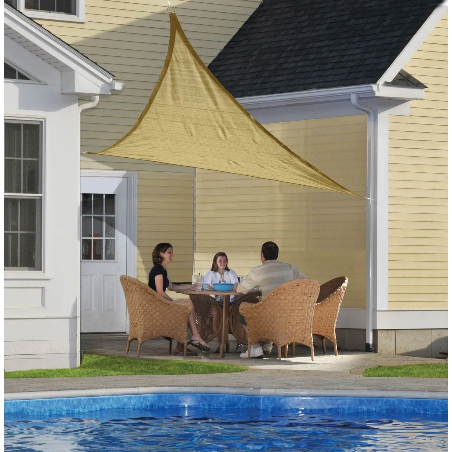 ShelterLogic | Shade Sail Triangle 12 x 12 ft. Sand (Attachment point/pole not included)