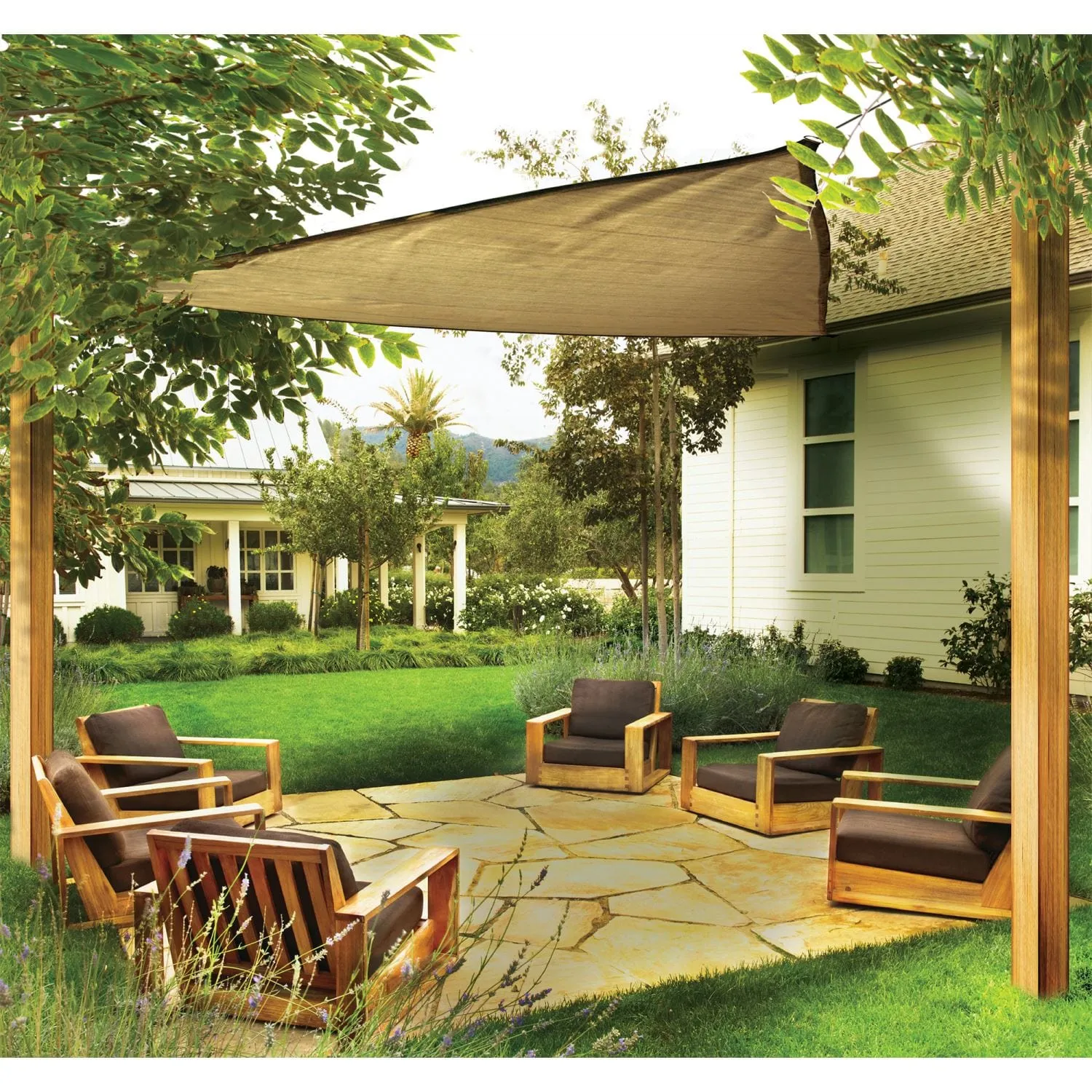 ShelterLogic | Shade Sail Triangle 12 x 12 ft. Sand (Attachment point/pole not included)