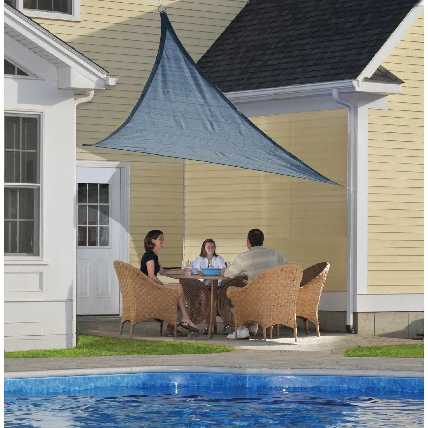 ShelterLogic | Shade Sail Triangle - Heavyweight 16 x 16 ft. Sea Blue (Attachment point/pole not included)