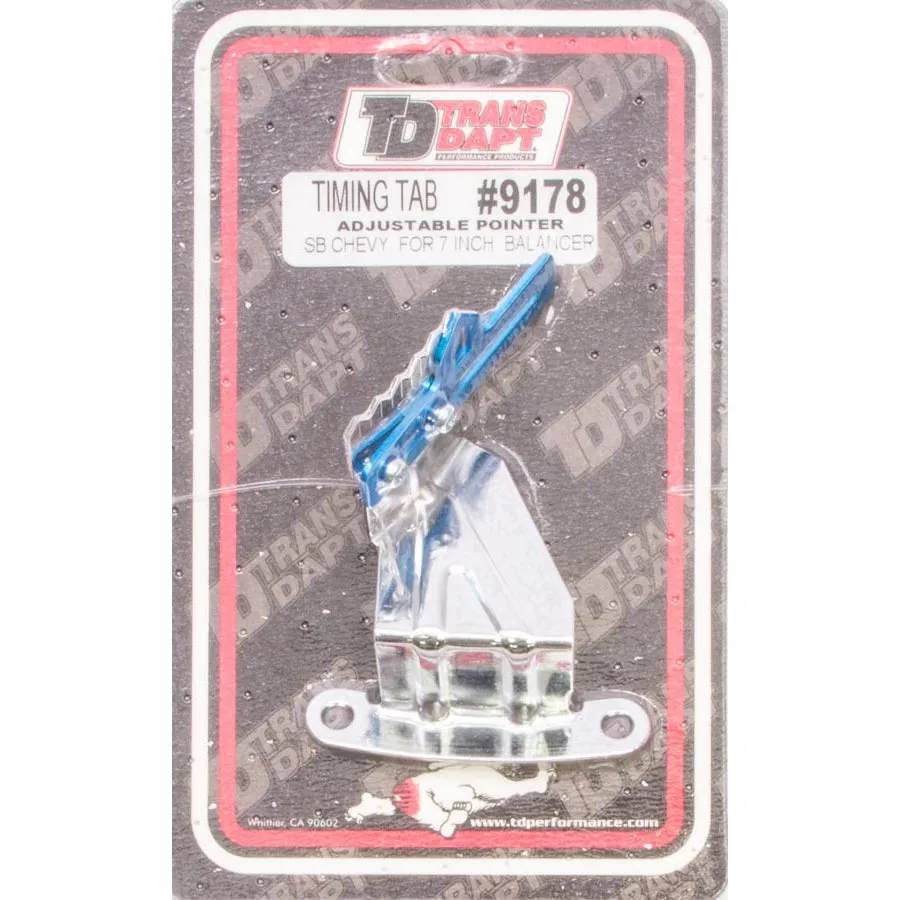 Trans-Dapt Timing Tab - Chrome - 7 in OD Balancer - Small Block Chevy