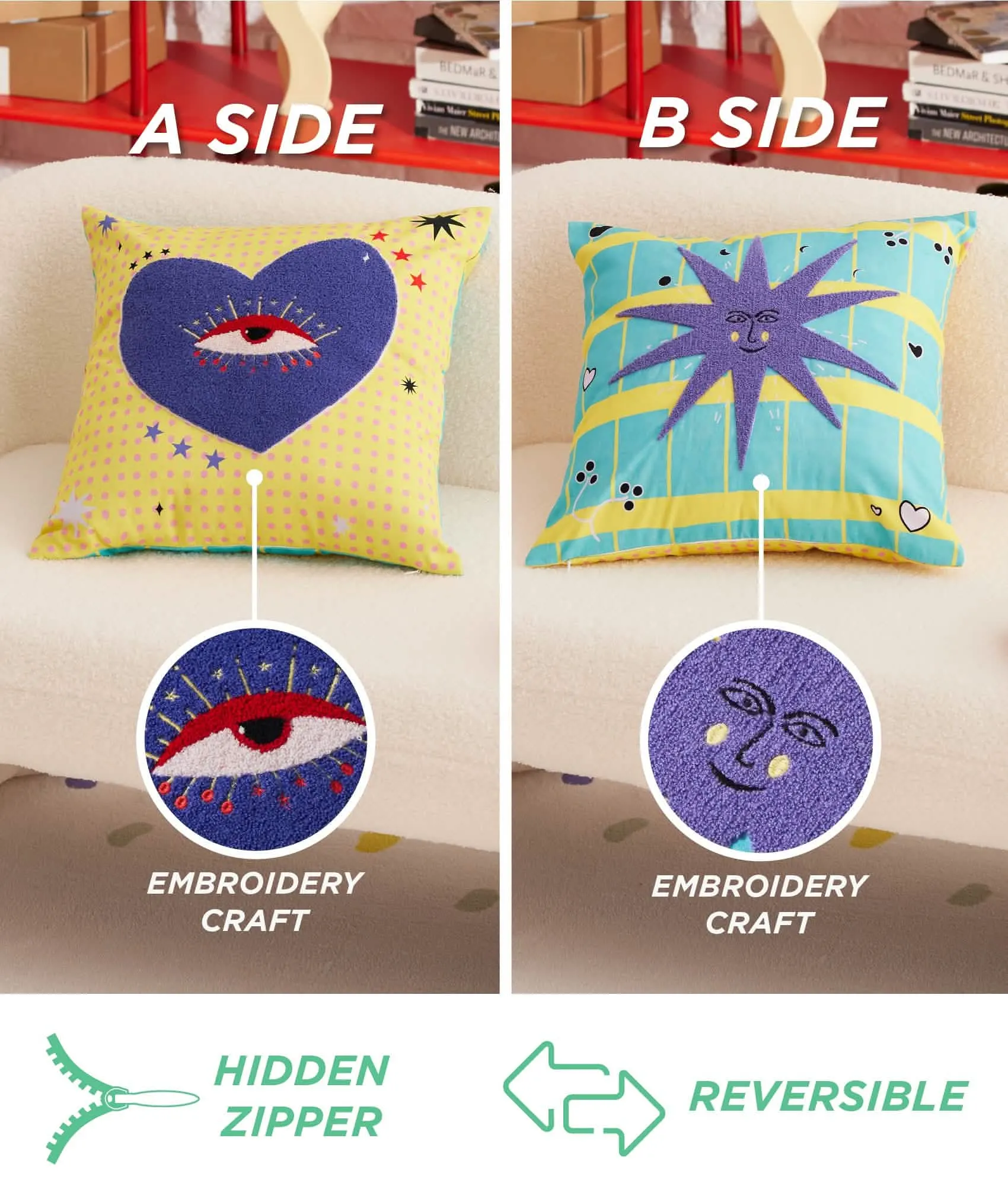 U by Bedsure 100% Cotton - Authenticity Throw Pillow Cover