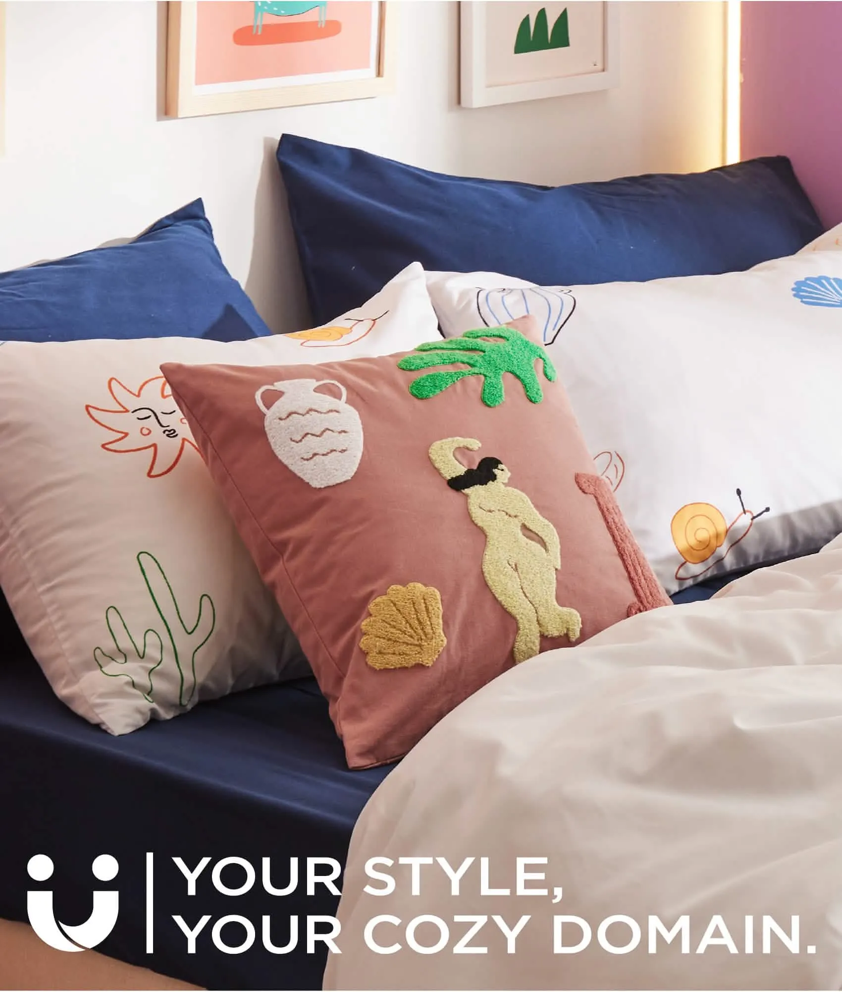U by Bedsure 100% Cotton - Dusk Island Throw Pillow Cover