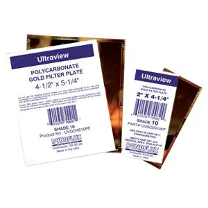 UVGO2409PF Dynaflux Gold Plastic Filter Plates,2"x4-1/4",Shade 9