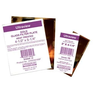 UVGO4510GF Dynaflux Gold Glass Filter Plates,4-1/2"x5-1/4",Shade 10