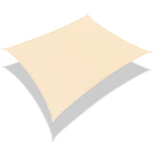 VOUNOT HDPE Sun Shade Sail Rectangle with Fixing Kits, 3x2.5m, Ivory