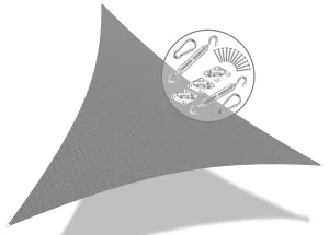 VOUNOT HDPE Sun Shade Sail Triangle with Fixing Kits, 3x3x3M, Grey